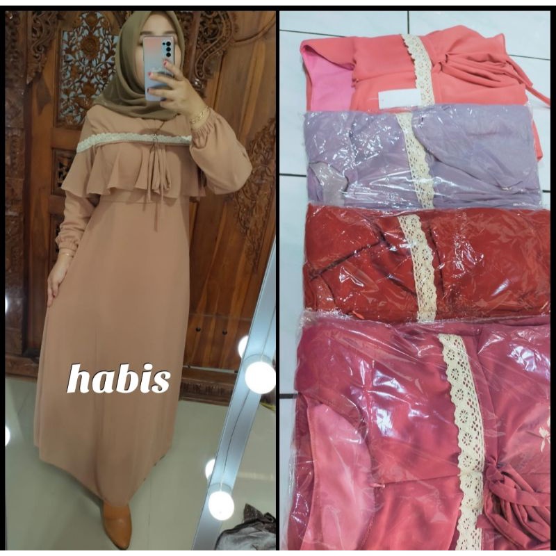 Gamis ceruty rempel dada