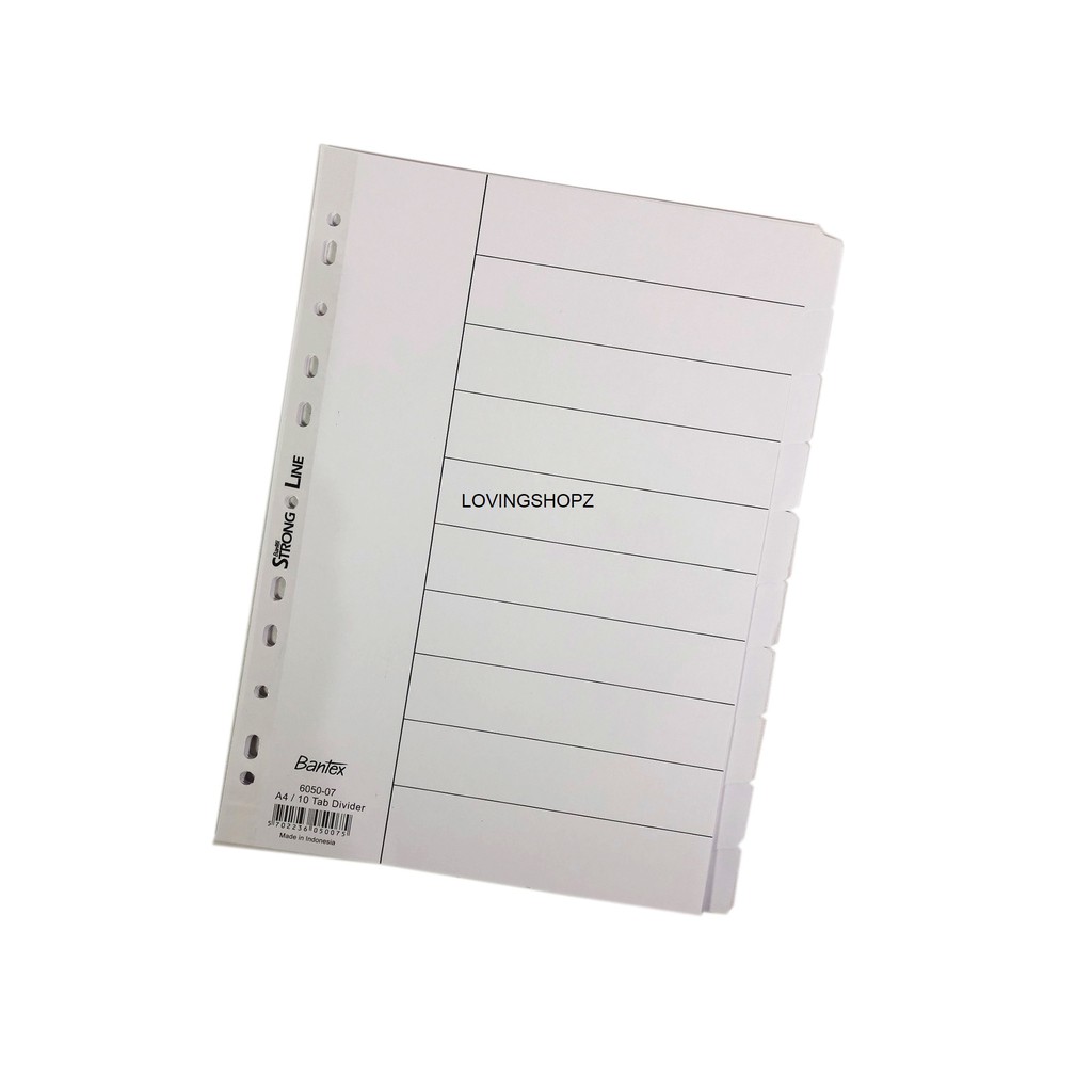 

Tab Divider Bantex A4 Putih Semua, Pembatas Binder Bantex A4 6050-07