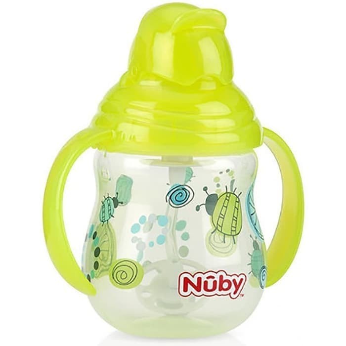 NUBY FLIP IT WITH STRAW 270ML GREEN/GELAS BAYI