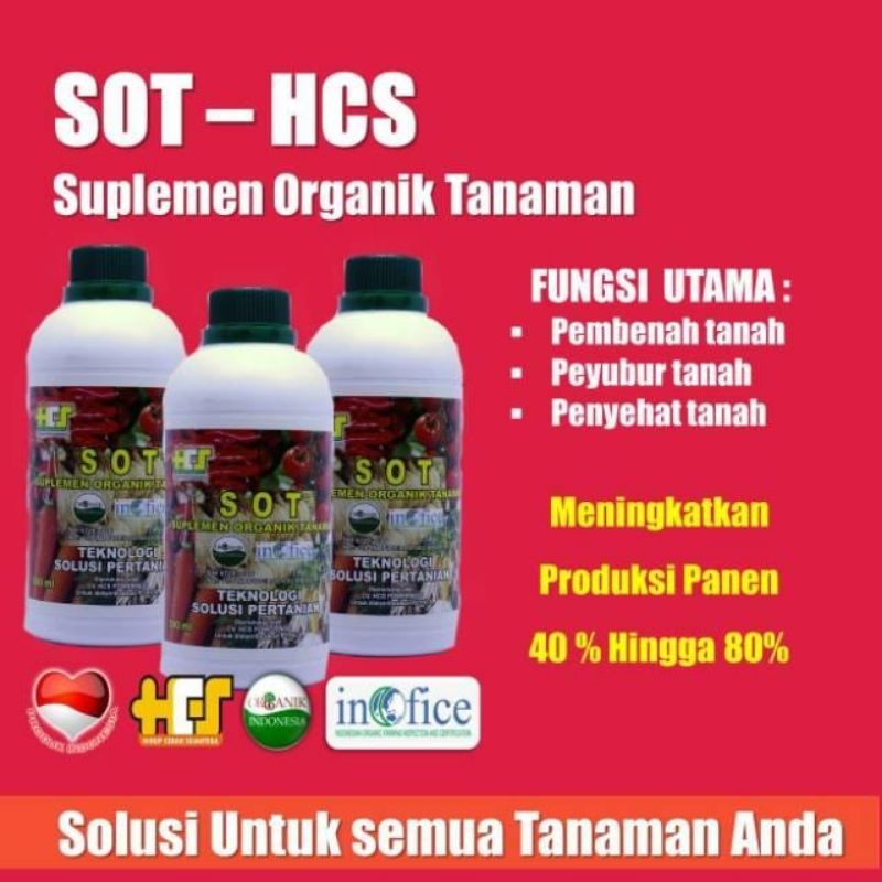 Suplemen pupuk organik Tanaman SOT HCS