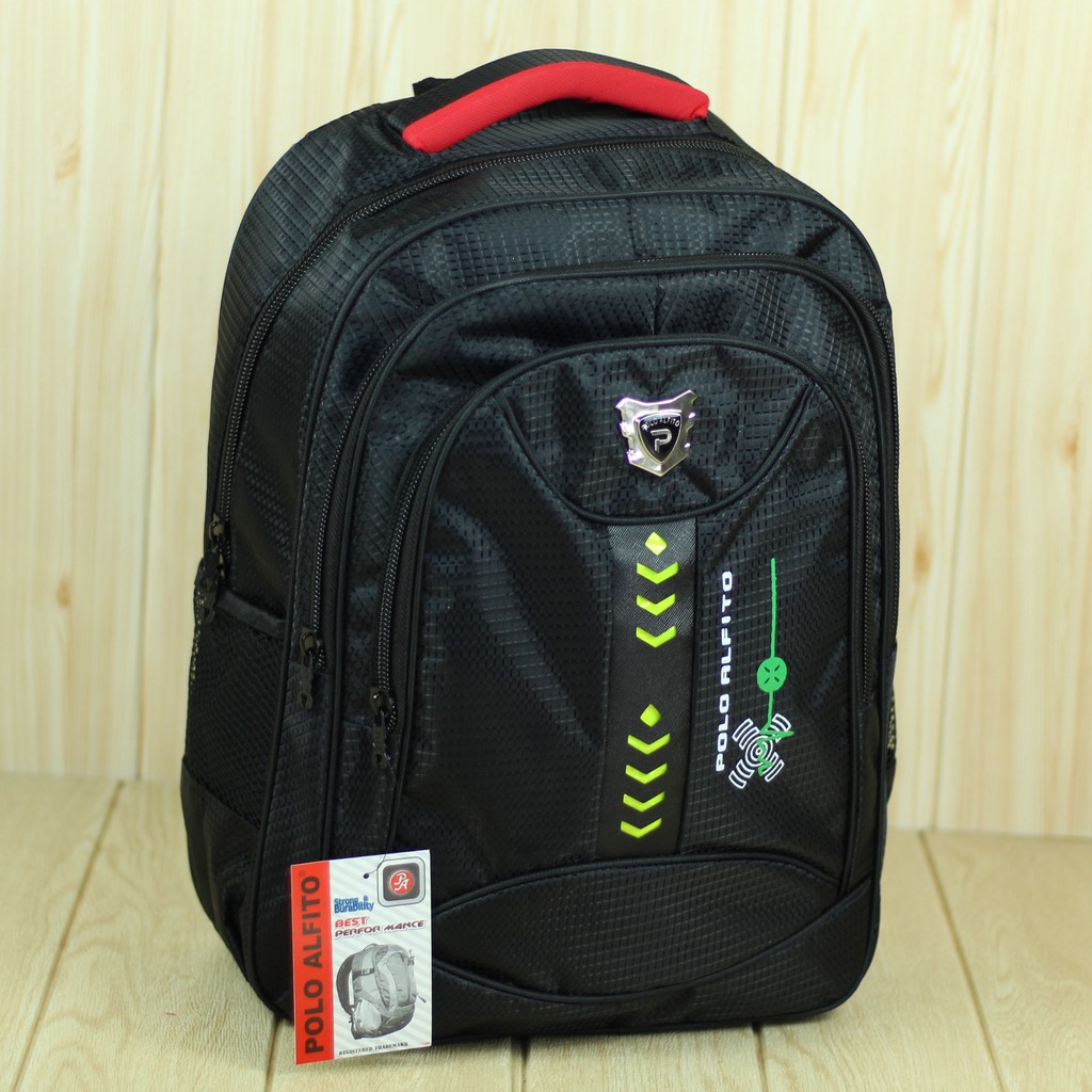 Tas Ransel Alfito Sablon Scotlet Hitam Back Pack Pria Kece Berkualitas