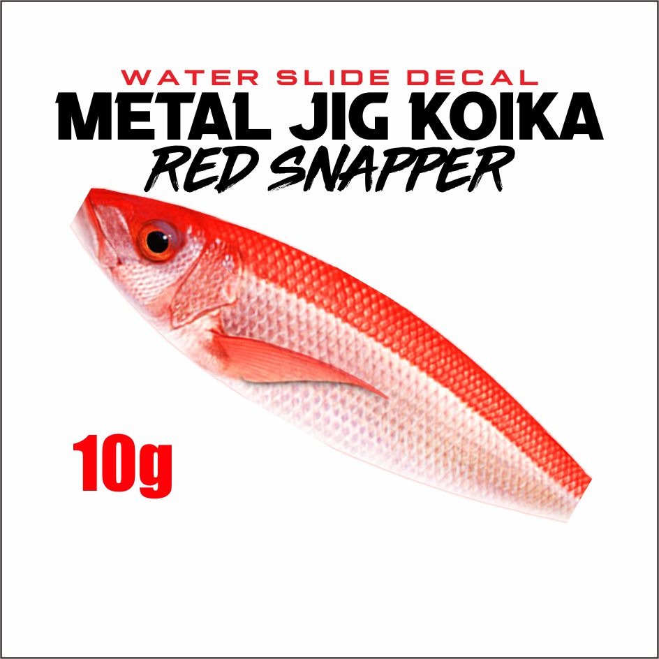 Koika Red Snapper Water Slide Decal Metal Jig 10g 20g 40g 60g 80g 100g 200g