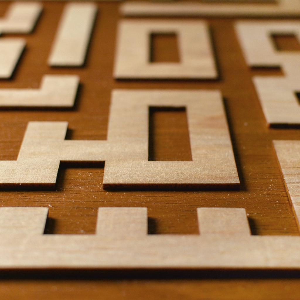 ERGOO Kaligrafi Kufic Kayu Timbul Kalimat Ayat Kursi