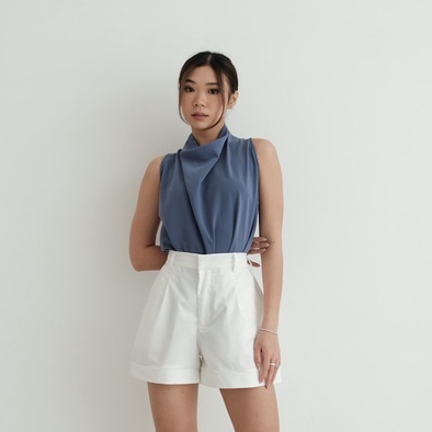 [TAVIA] MILAN HALTER TOP / ATASAN BLOUSE WANITA / ATASAN KOREA