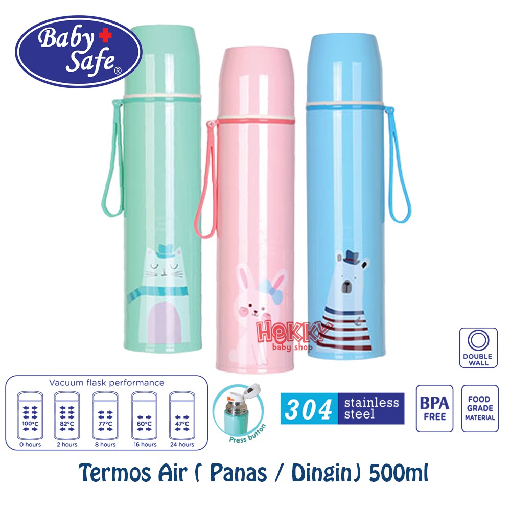 Baby Safe Vacuum Flask Karakter Termos Panas Dingin 500 ml