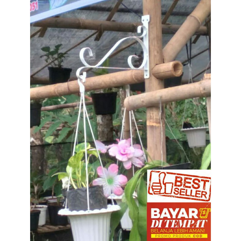 Standing Gantungan Pot Bunga / Cantolan Pot Bunga Tempel Dinding dan tiang Murah
