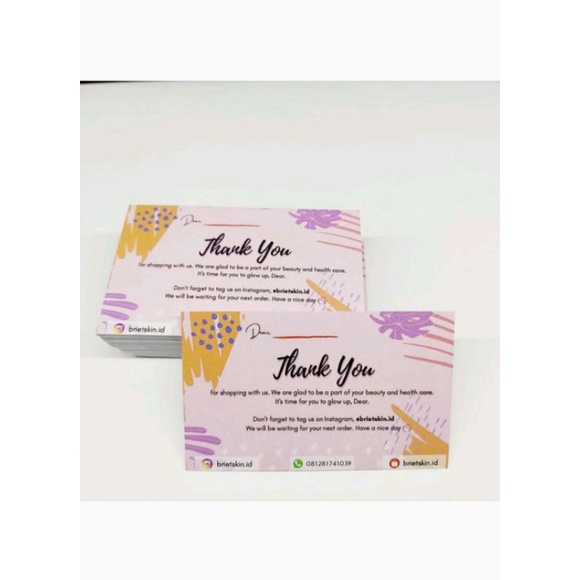 

Thankyou Card order