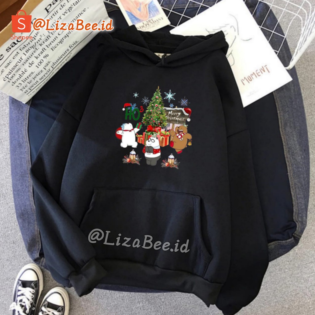 Hoodie Natal We Bare Bears Beruang Marry Christmas Baju Natal Marry Christmas Sweater Natal Jaket Natal Terbaru Hoodie Wanita Gambar Bears Oversize Korean Style Sweater Murah Tebal Xxl Kekinian Lilac Panda Boba