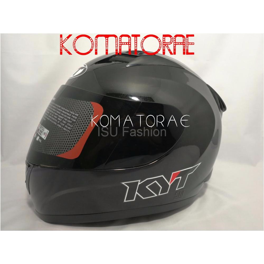 HELM KYT R10 SOLID BLACK HITAM FULL FACE