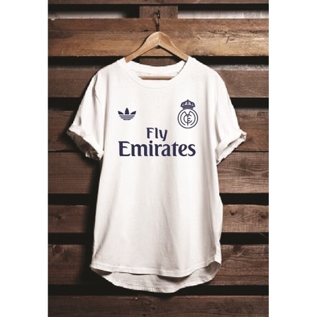 KAOS T-SHIRT DISTRO JERSEY REAL MADRID ADIDAS FLY EMIRATES RETRO