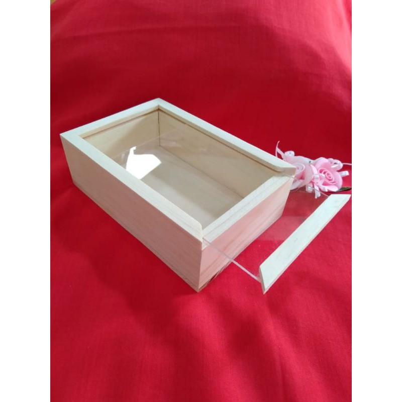 kotak akrilik 18x10x5 cm tutup sleding