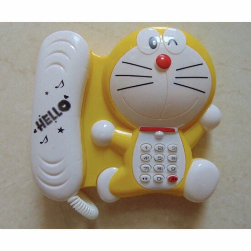 Mainan Telepon Doraemon &amp; Hellokitty Lucu Lampu dan Musik