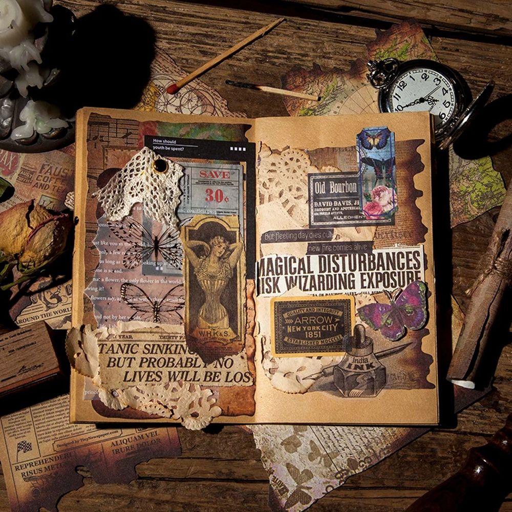 [Elegan] Bahan Kertas Kreatif Perlengkapan Kantor Buku Pegangan Dekoratif Diary Decor Retro Vintage DIY Scrapbooking