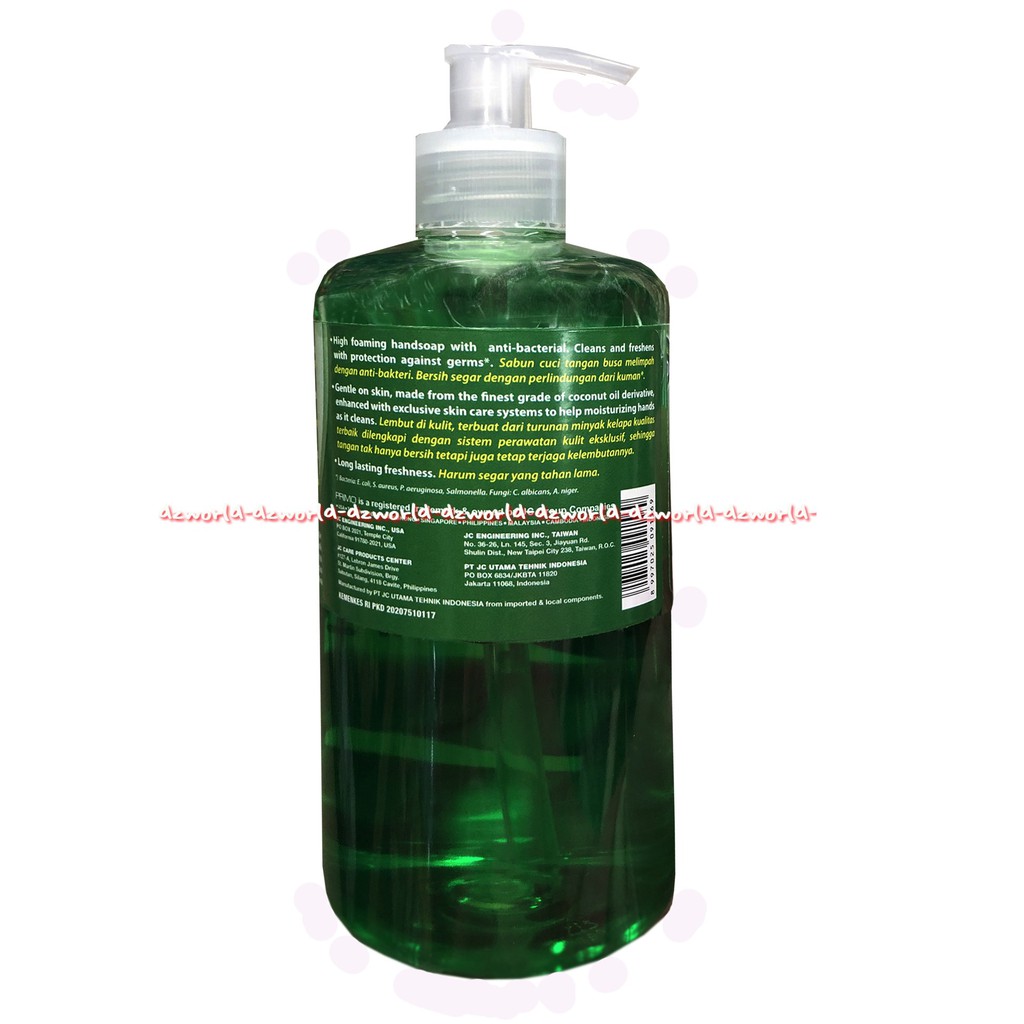 Primo Hand Soap Sabun Cuci Tangan 500ml Wangi Lemon Anti Bakteri Anti Bacteri Jeruk