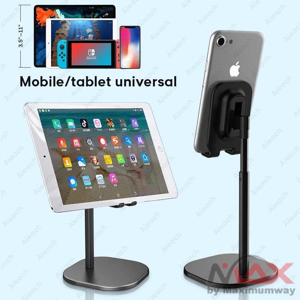 AIEACH Holder Meja untuk HP dan Tablet Dudukan stand Smartphone Aluminum Alloy dock Desktop Stand Holder Tablet Stand Adjustable Foldable Tablet Holder For iPad Samsung Xiaomi Huawei Tablet Holder Aluminium Alloy Desktop Stand