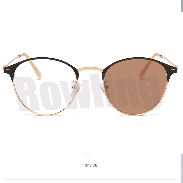 2 In 1 Kacamata lensa photocromic anti radiasi wanita pria kacamata bingkai Titanium komputer Anti Silau fotocromic #54-PC-54  LENSA COKLAT