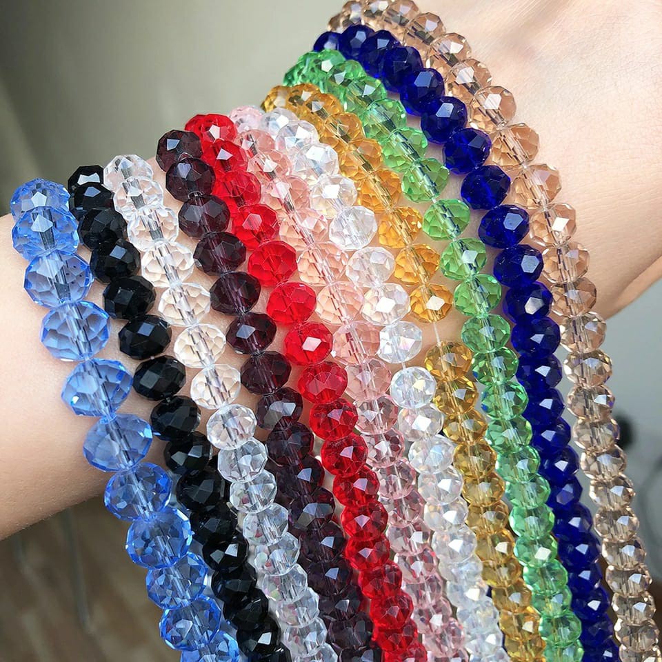 Kristal Bakpau Warna Bening Polos Uk 6-10mm Harga/1 Renceng