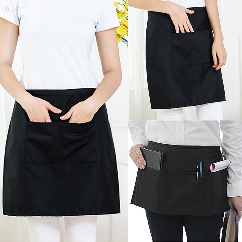 Apron Celemek waitress celemek setengah badan half Apron waiter pelayan  celemek drill apron celemek tebal