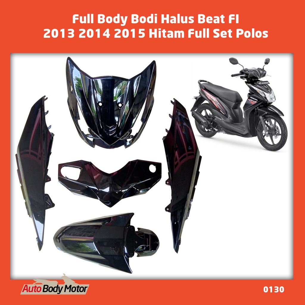 130 Full Body Bodi Halus Beat FI 2013 2014 2015 Hitam Full Set Polos TERLARIS / TERMURAH