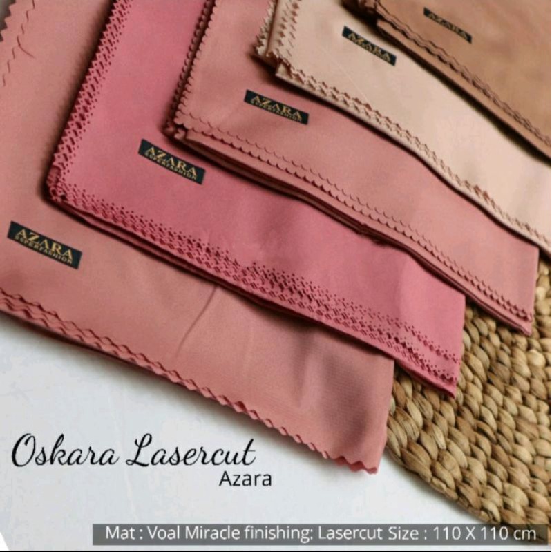 hijab segi empat  voal oskara premium / hijab lasercut Az-Zahra premium