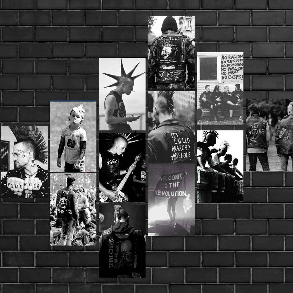 Jual (16PCS) Poster dinding black retro aesthetic Kamar Cowok Distro