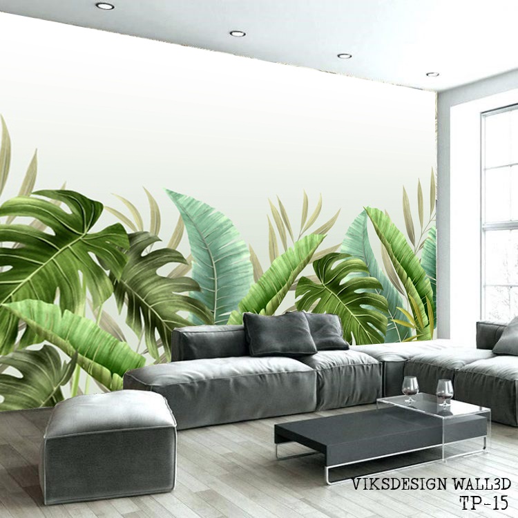PUSAT CETAK Stiker Dinding, Wallpaper Custom 3d Surabaya, Wallpaper dinding Rumah Motif Tropical