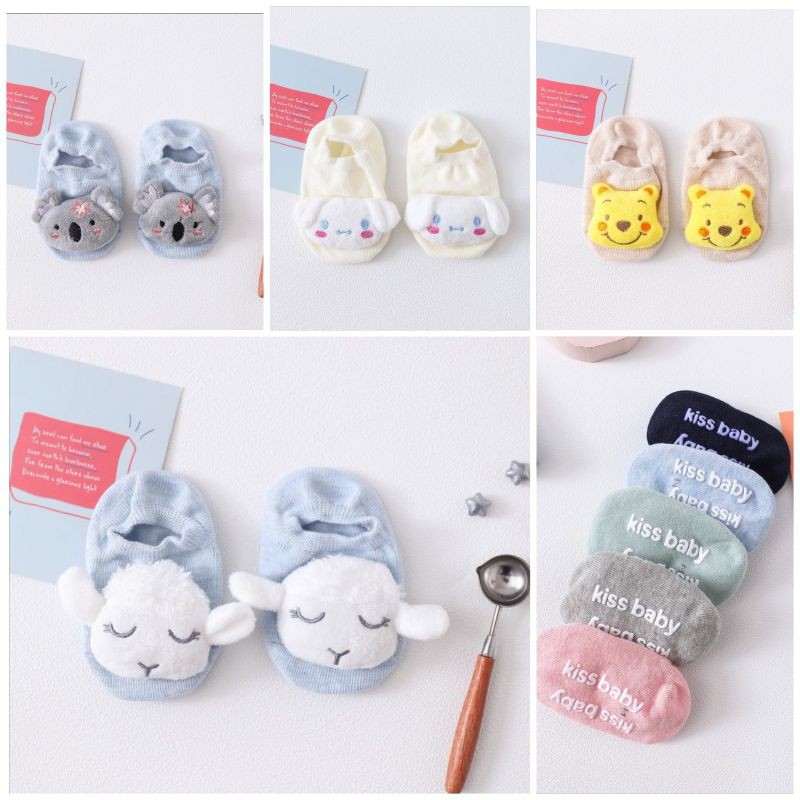 Kaos kaki bayi 3d kaos kaki prewalker 3D Newborn Socks newborn antislip