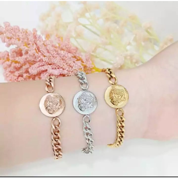 Gelang Rantai/Gelang bangle bangkok Wanita/GELANG SERUT WANITA Anti Luntur Fashion Aksesoris Wanita Gelang Tangan Lapis Emas 24K Anti Karat