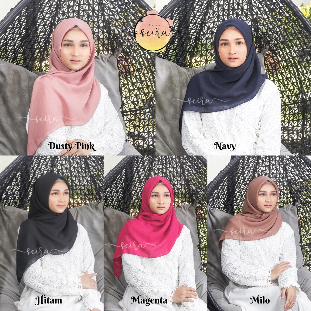 [BISA COD] Bella Square Hijab Segiempat / Kerudung Segi Empat Bella Square / Jilbab Segiempat Bela (Kain Tebal Adem Tidak Menerawang)