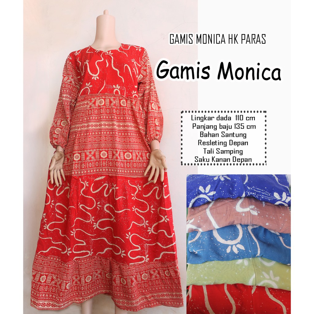 Daster Gamis Monica Ld 110 Pb 135 Daster Batik Pekalongan Daster Cap Solo Daster Lengan Panjang Shopee Indonesia