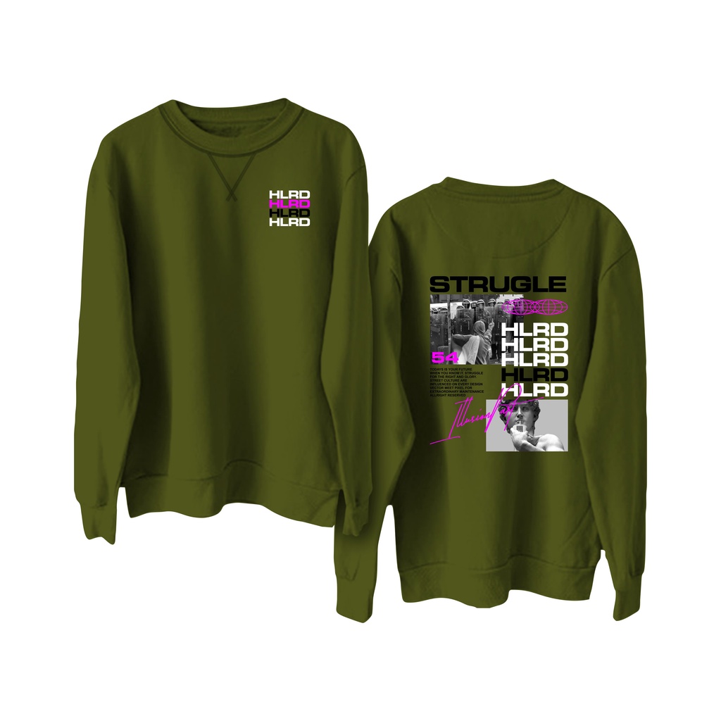 Holyrider Sweter Basic Ilusion Art || Crewneck sweatshirt sablon DTF  size M - XXL ( Pria &amp; Wanita )