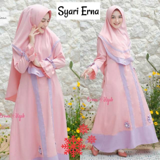 SYARI ERNA SY ERNA SV SYARI MOSCREPE PREMIUM GAMIS MUSLIM KEKINIAN GAMIS OOTD