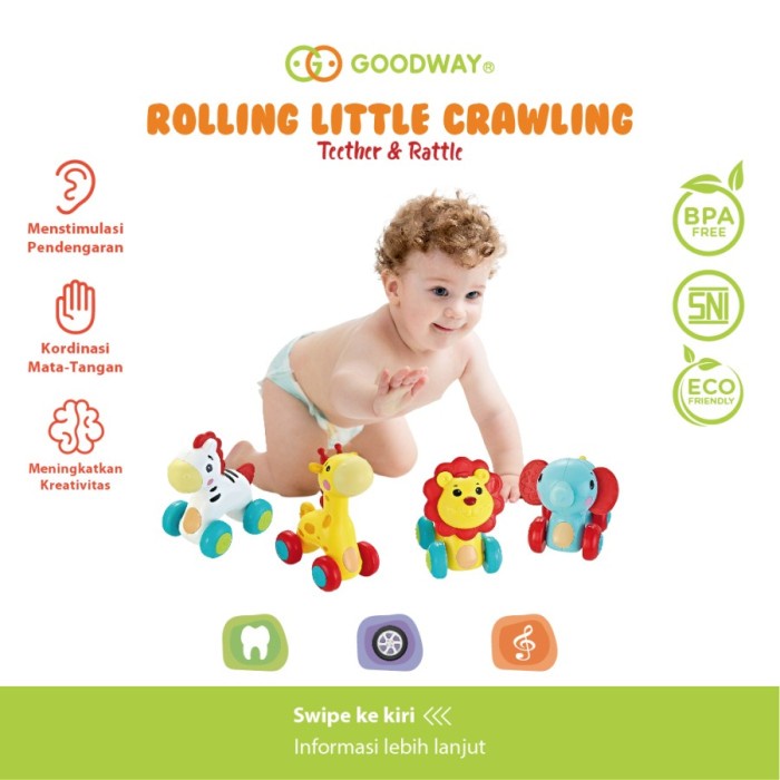 GOODWAY Rolling Little Crawling Animal Series Mainan Edukasi Anak