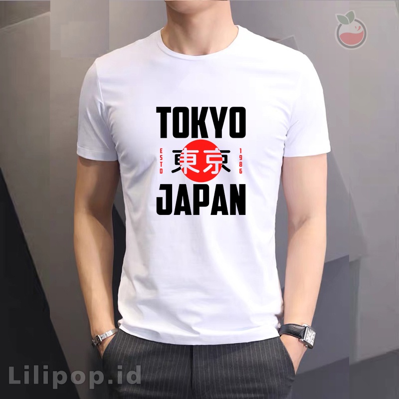 Lilipop Kaos Pria Tokyo Japan Rising Baju Distro Basic Tshirt Kasual