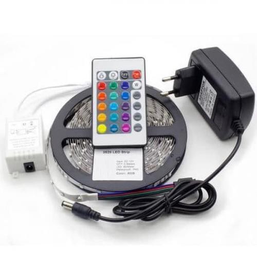 [DSP-9188] LED STRIP 3528 SMD 2835 IP44 RGB+ REMOTE + ADAPTOR + MODUL SET