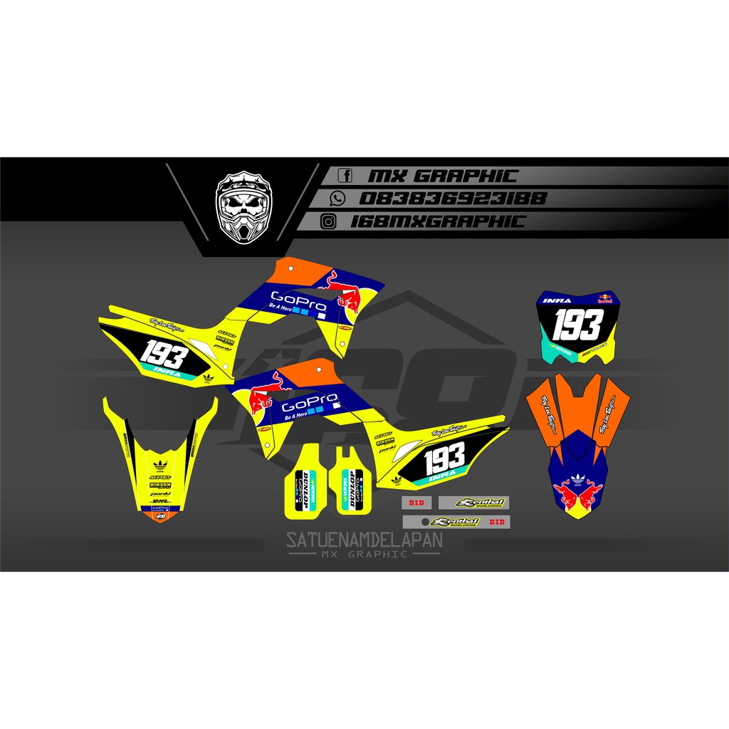decal stiker honda crf L 150 redbull