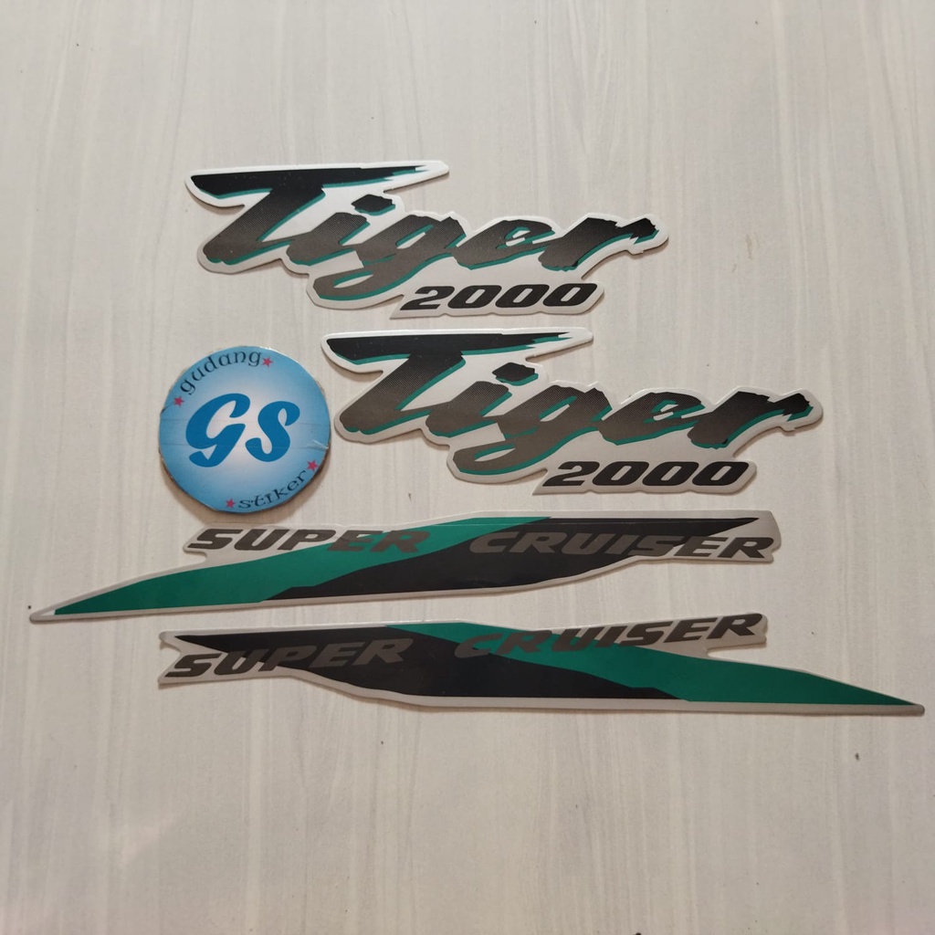 striping stiker motor honda tiger 2000 silver