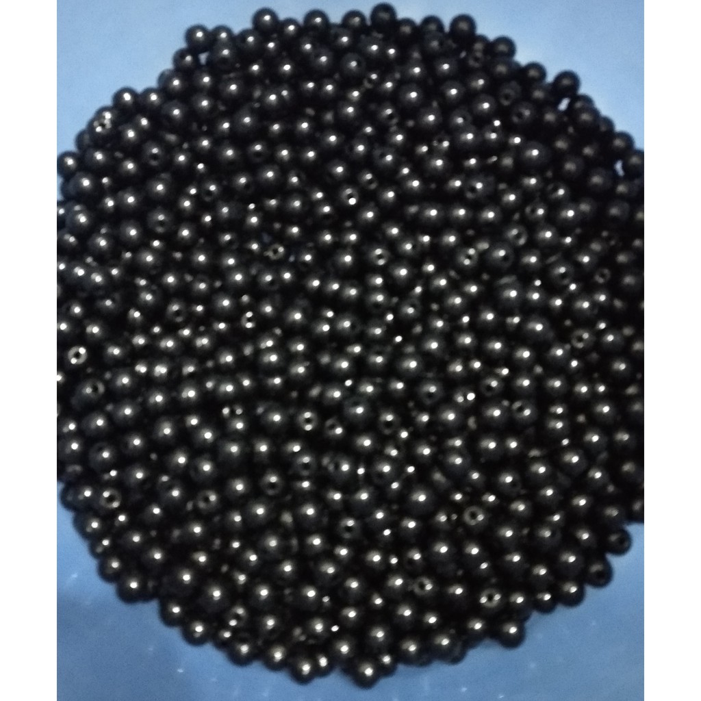 30 Gram Mote Mutiara 6mm Hitam-Mote Mutiara Hitam Kwalitas Bagus Berat Padat