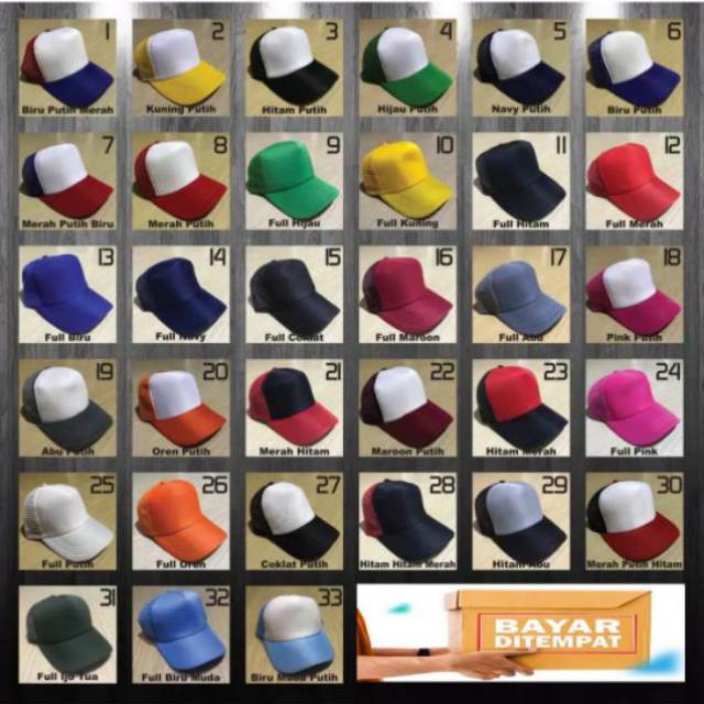 Topi jaring polos/topi trucker jaring polos/ topi