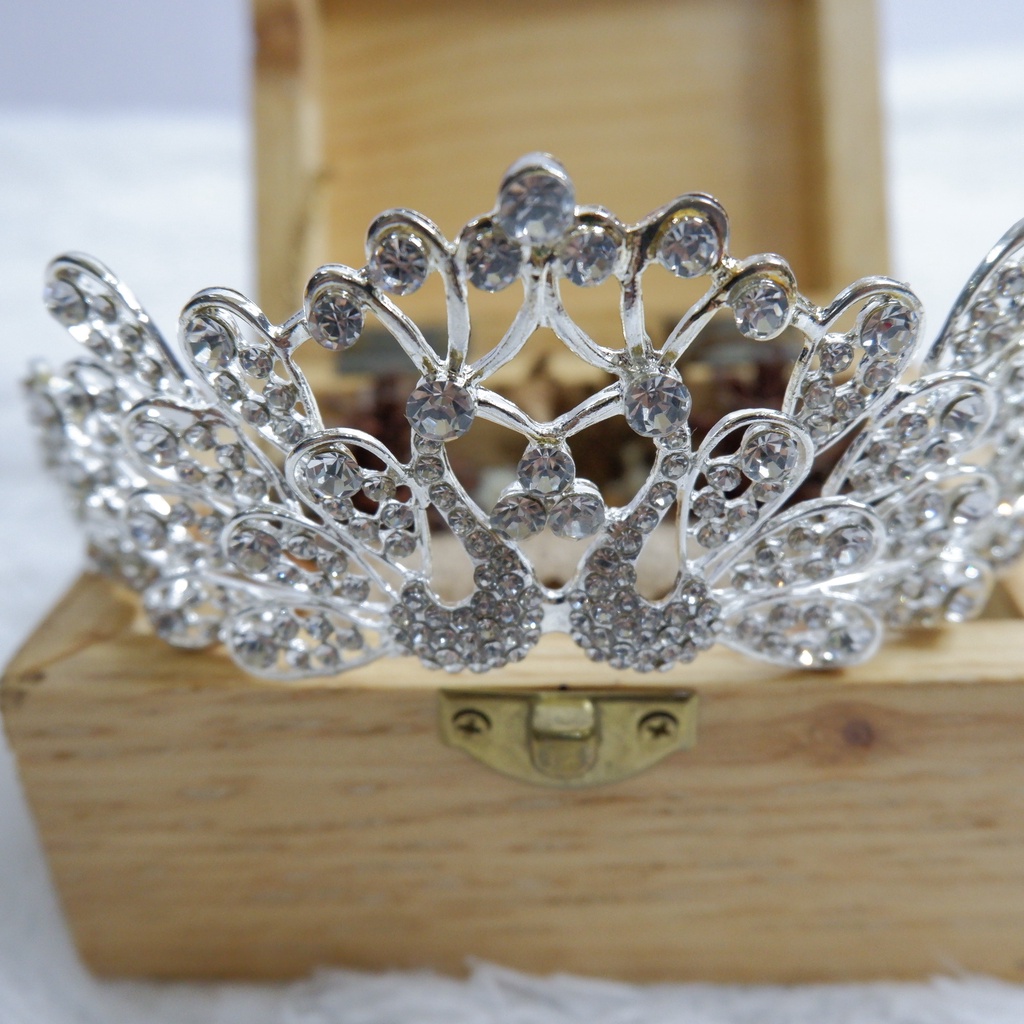 Mahkota/Tiara Angsa Swarovski Simpel 01 Silver