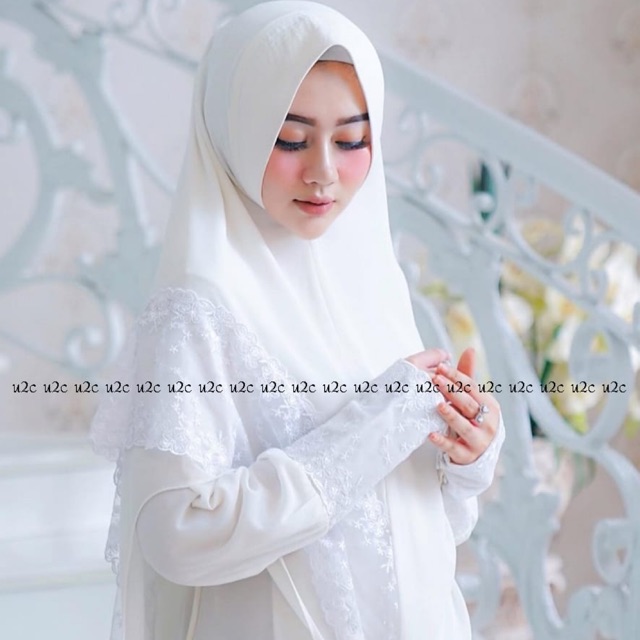 Gamis Putih Karimah Ied Series Syari Set Original By U2C
