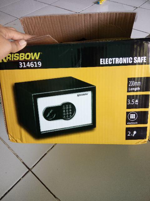 Krisbow Brankas 20et-1/2 - Hitam / Brankas Uang Digital Safe Box / Brankas Mini