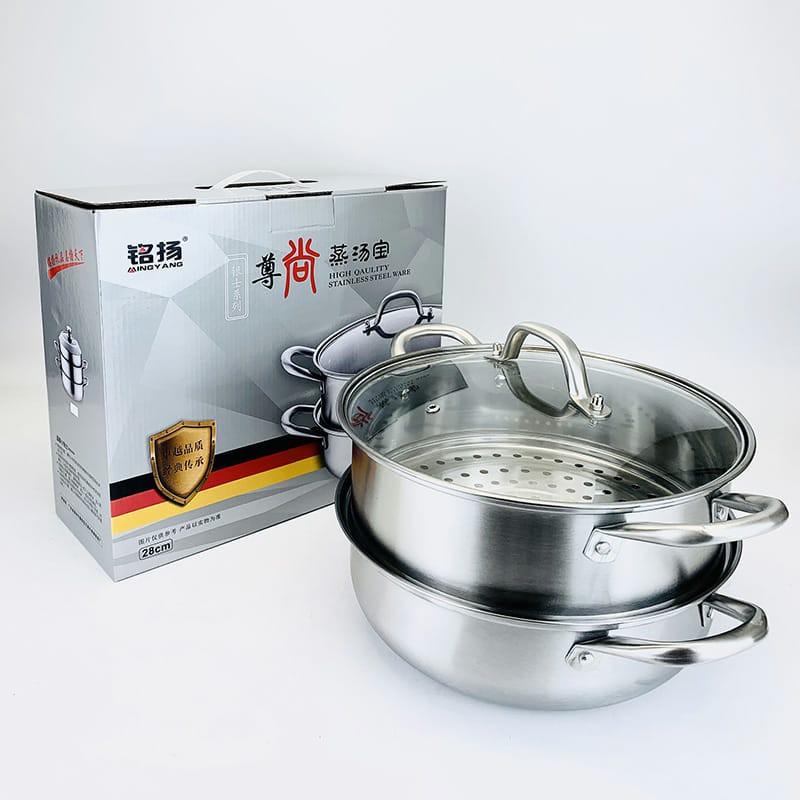 [JUALSEMUA18](MY8020) STEAMER STAINLESS STEEL 28CM SUSUN 2 PANCI KUKUS STIM HOTPOT tebal