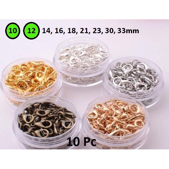 Uk 10mm(301) - 12mm(302) Harga/10pc Kait Lobster Kait Kalung / Kait Gelang / Kait Liontin