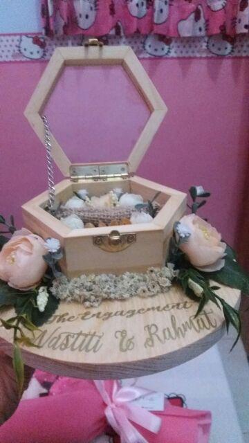 Ready Stock! Ring Bearer, Ring Box, Kotak Cincin, Seserahan -  Rustic Dengan Nama.