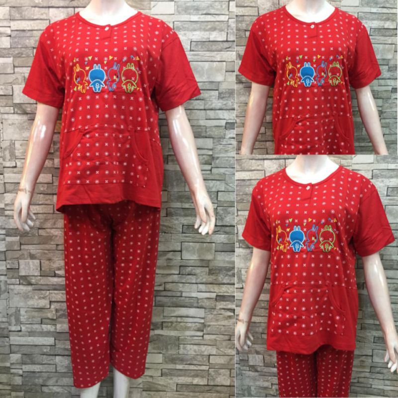 CP SIELIE WARNA | BAJU TIDUR DEWASA| PIYAMA | COD-6044 Merah