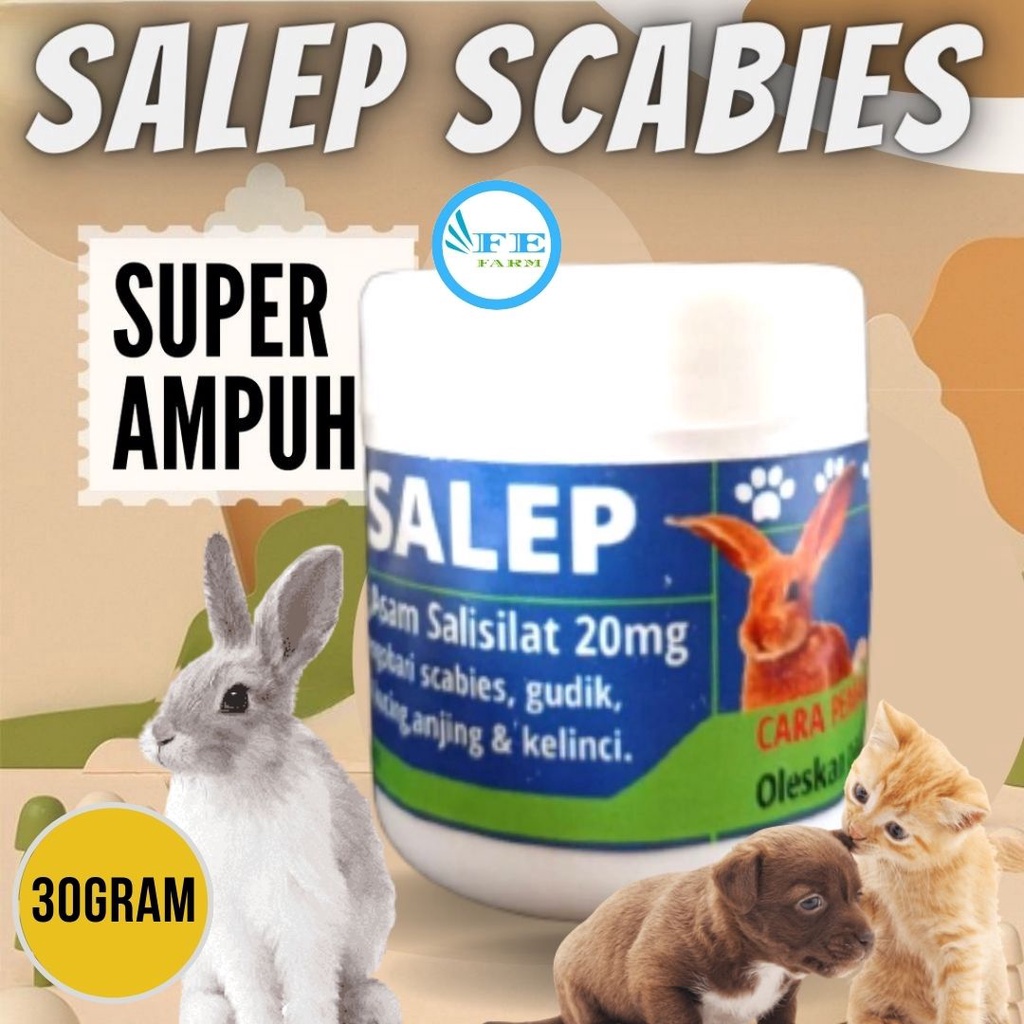 SALEP SCABIES JAMUR 30 GRAM OBAT JAMUR KUCING ANJING KELINCI AMPUH FEFARM