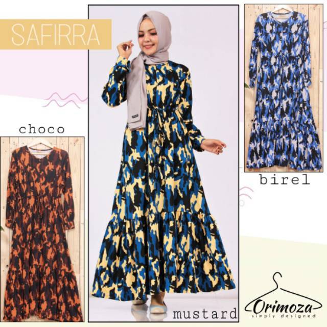 Orimoza Safirra Gamis army maxi Busui Friendly