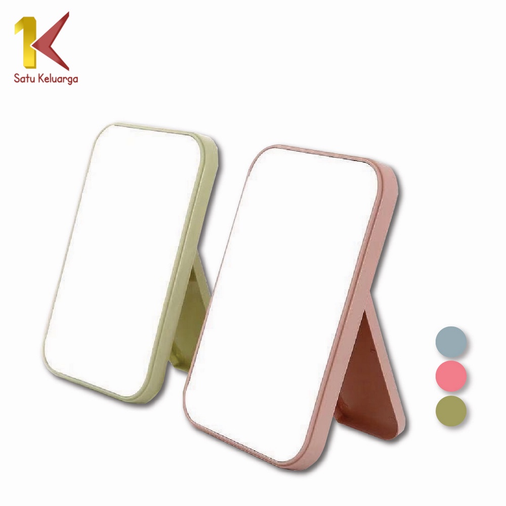 Satu Keluarga Kaca Rias K89 Cermin Rias Duduk Lipat Segiempat Mirror  Make Up Beauty Bisa Lipat Bent