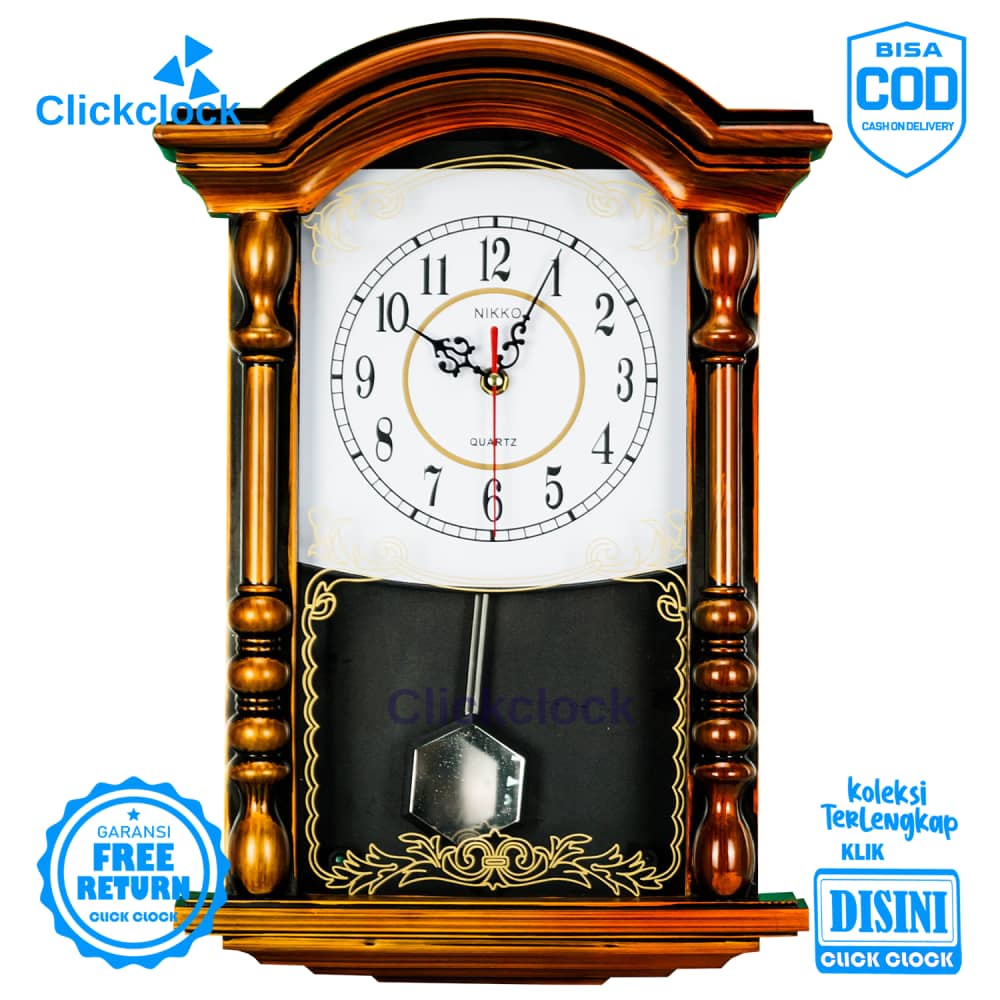 Jam Dinding Bell Bandul Nikko NK-122 Wall Clock Bagus Hiasan Dinding Minimalis